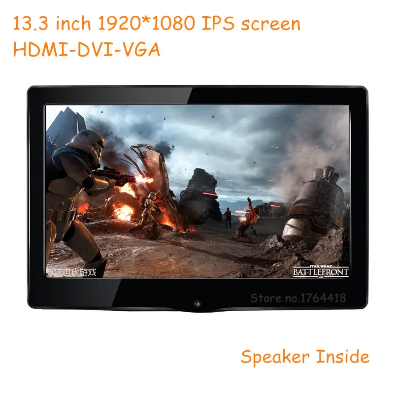 

13.3 inch 1920*1080 1080p HD screen monitor IPS HDMI/VGA/DVI driver for Raspberry pi banana pi XBOX PS3 PS4 game display monitor