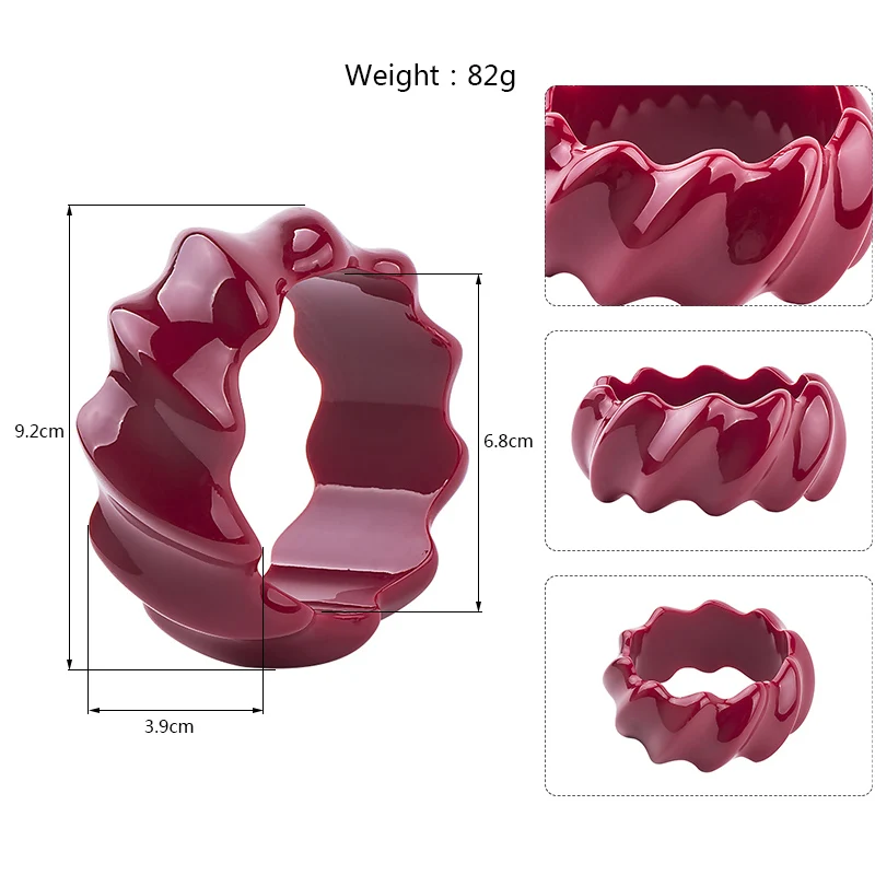 Trendy Fashion Resin Cuff Bracelets Bangles for Women New Vintage Simple Charm Geometric Wave Bracelet Girls Jewelry Female (7)