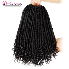 Вязанная коса для волос кудряшки Goddess Faux locs 16 дюймов Синтетические волосы для наращивания Омбре плетение волос мягкие натуральные