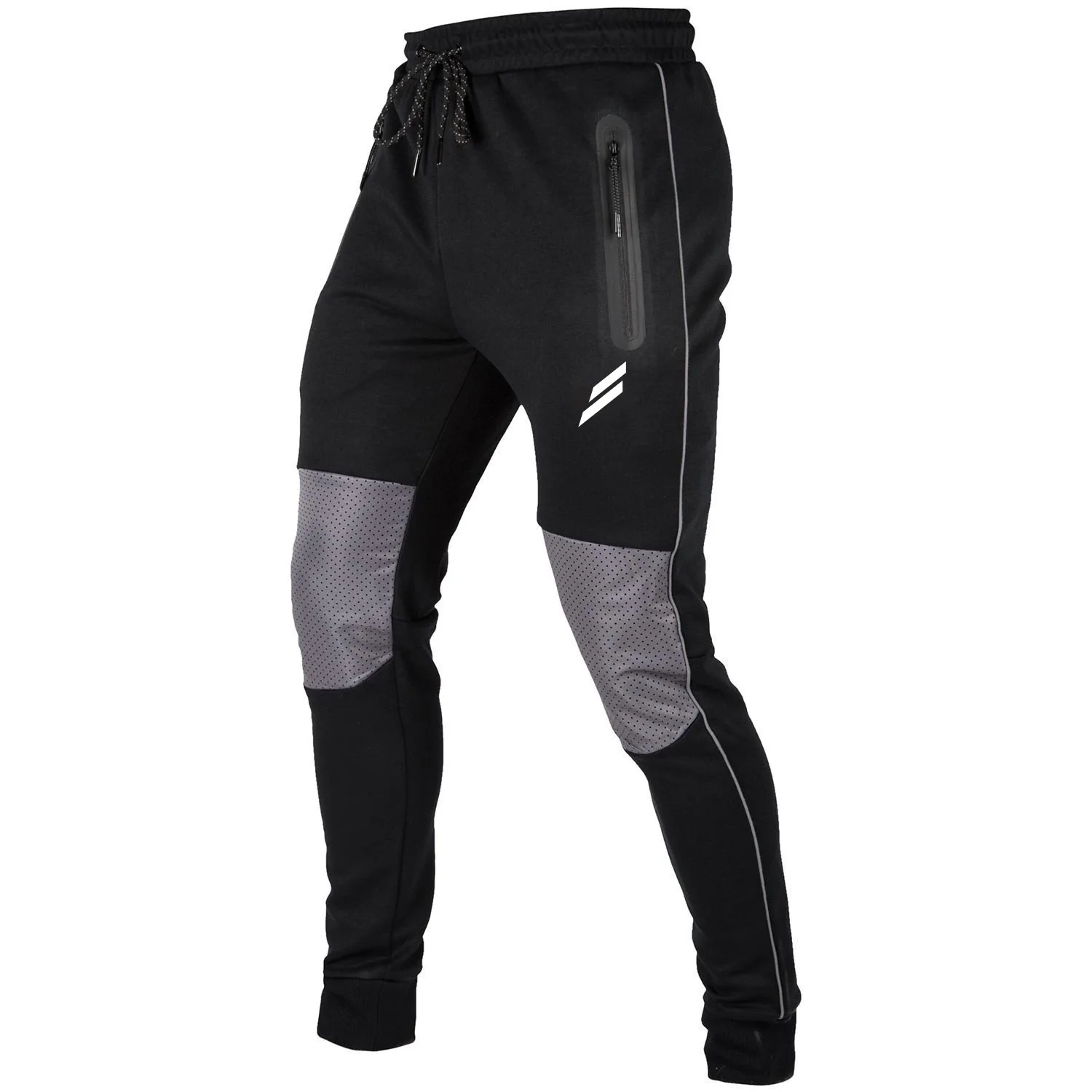 

Autumn Winter New Men's Gym Fitness Pants Muscle Protective Sports Pants Men Running Outdoor Training Pants With Zipper Pockets