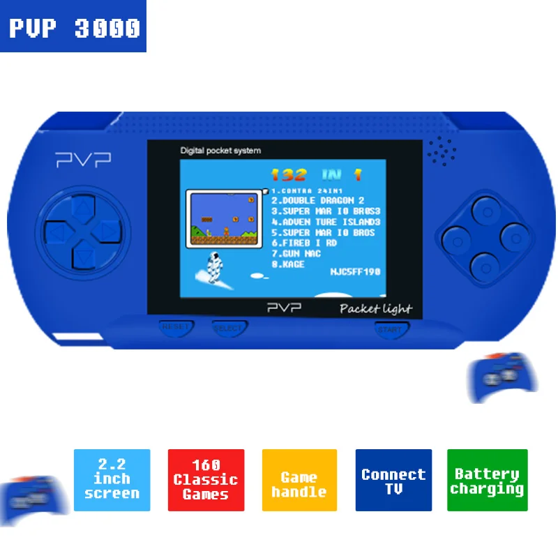 PVP 3000 Ручной игровой плеер встроенный 89 игр портативное видео 2 8 ''LCD бит игры