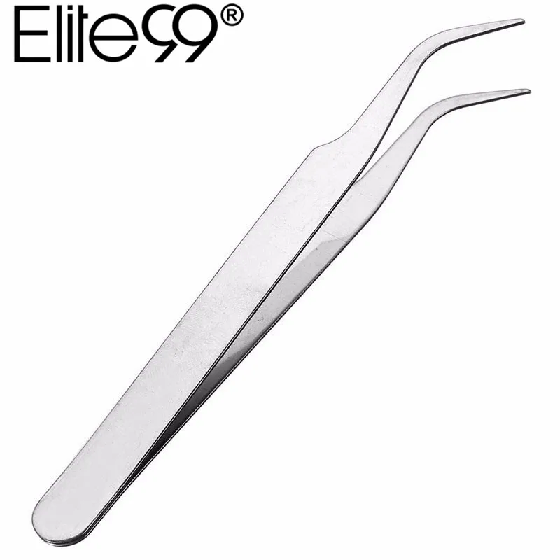 

Elite99 1piece Nail Art Curved Tweezer Rhinestones Picking Tool Eyelash Curved Nipper Stainless Steel Tool