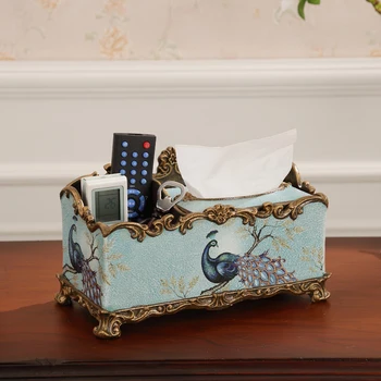 

The American paper towel box box multi-function remote control box living room table Home Furnishing jewelry ornaments