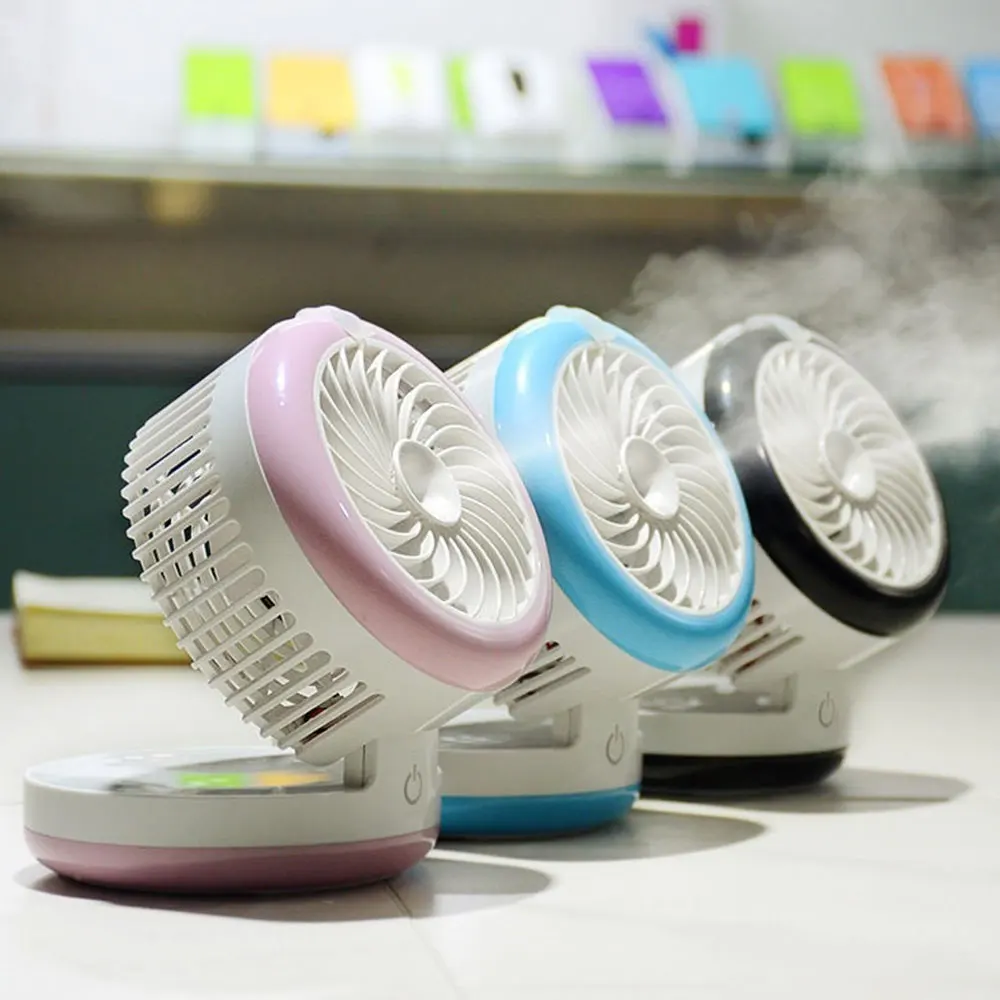 

Mini Foldable Humidifier Fan Cool Mist Portable Cooling Spray Mist Fans Water Desk Skin Care Mini Air Conditione USB Rechargeabe