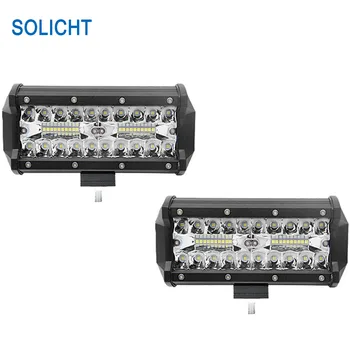 

SOLICHT 2pcs 7 inch 120W LED Work Light Bar Motorcycle Headlight 12V 24V Car Bar Offroad ATV SUV Combo Fog Truck feux de travail