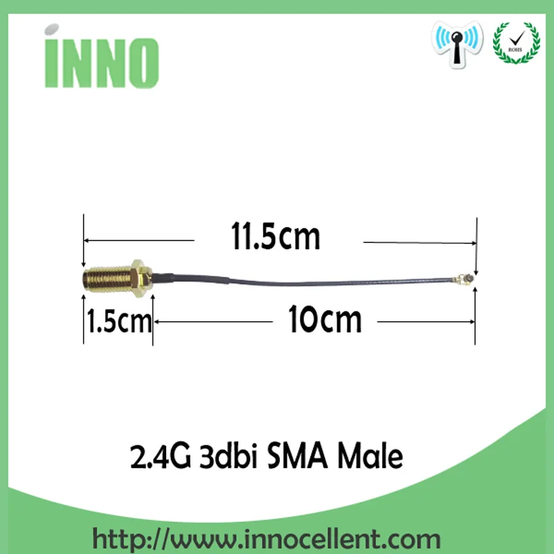 20 шт. 2,4 ГГц антенна Беспроводная SMA Антенна Разъем 2~ 3dbi wifi антенна 2,4 ГГц антенна+ PCI U. FL IPX к RP-SMA кабель для поросенка