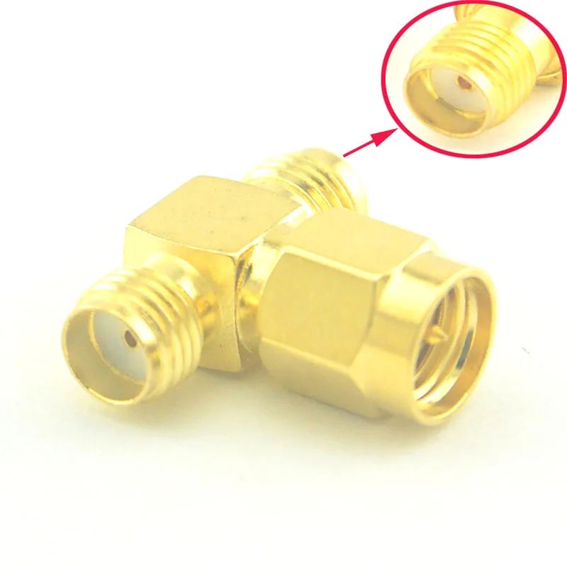 

2 Pieces SMA Adapter SMA Plug Male to 2 SMA Jack Female Adapter 3 Way Connector
