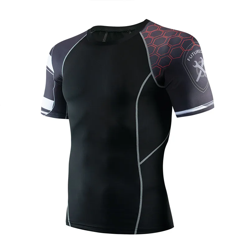 FUTUREOX бренд Herren фитнес-тренировочный sbekleidung Rashguard Топ 3D футболка с коротким рукавом MMA бег Бодибилдинг Топ - Цвет: 15