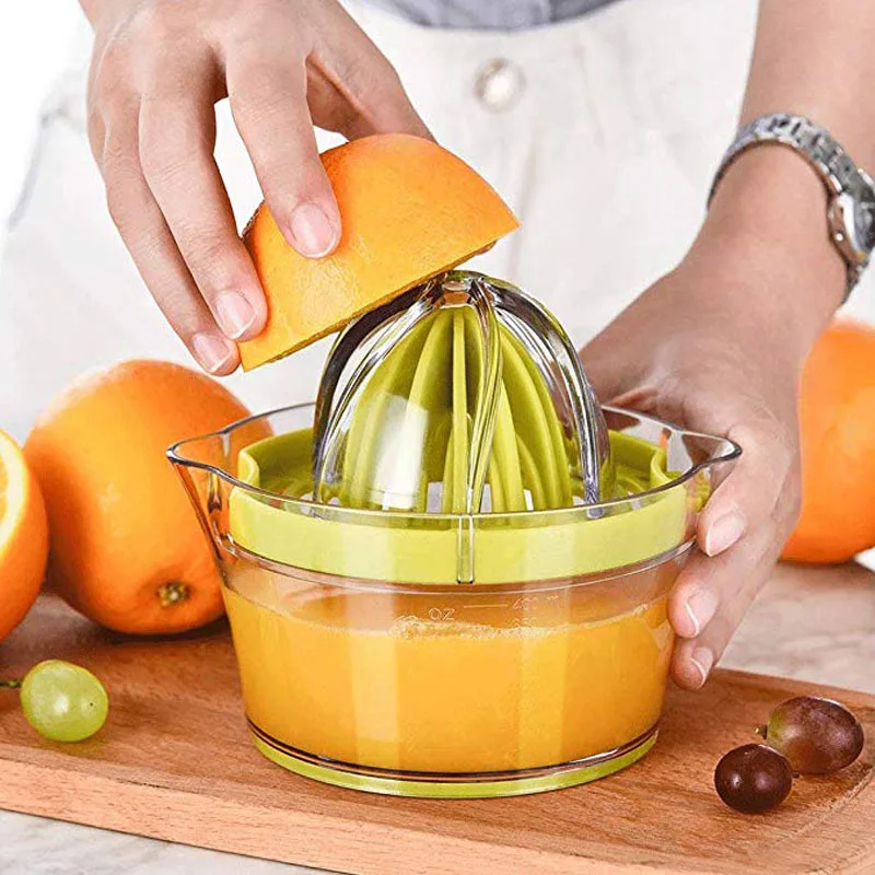 3 в 1 многофункциональная соковыжималка для цитрусовых Лимон Апельсин руководство для соковыжималки ручная соковыжималка со встроенным мерный стаканчик и терка, Кухня гаджет