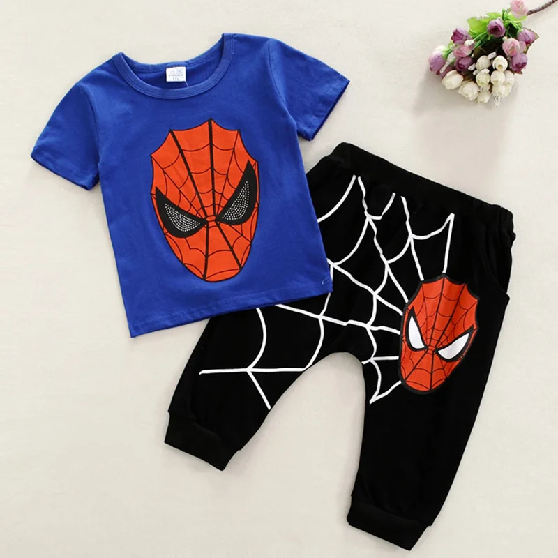 Коллекция года, комплекты одежды для мальчиков куртка с рисунком+ футболка+ штаны Одежда для детей комплект из 3 предметов, одежда с человеком-пауком для маленьких мальчиков