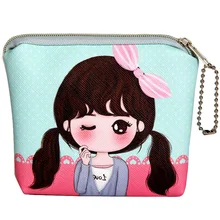 Милый кошелек для монет с бантом для девочек, Женский кошелек с героями мультфильмов, нулевой кошелек, женский клатч для монет, Женский кошелек на молнии для монет