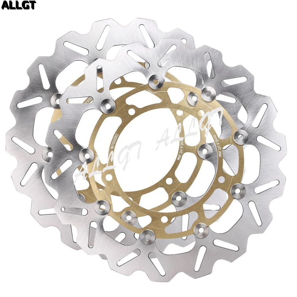 ALLGT золото спереди тормозные диски пригодный для YAMAHA 2005 2006 2007 2008 2009 2010 YZF R6 & 2011 R1 и