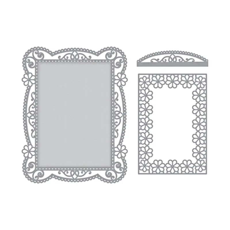 

Frill Layering Frame Metal Cutting Dies Scrapbooking Craft Die cuts French style lace Card making paper art diy Emboss 97*143mm