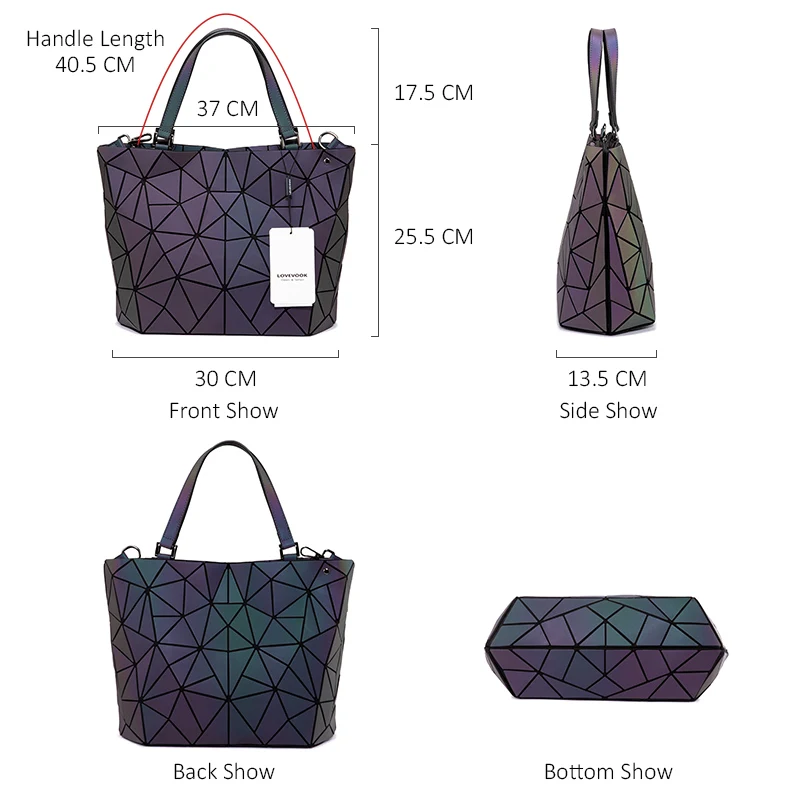  Lovevook women handbag luxury shoulder bag set folding Totes crossbody bag female purse and wallet  - 33001533919
