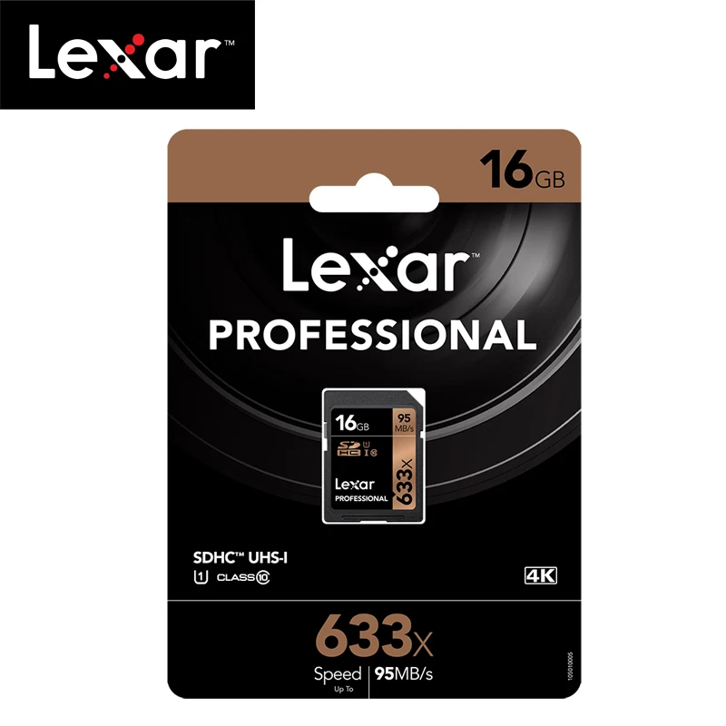 Lexar 633x32 ГБ, 64 ГБ, класс 10 SD карта SDHC/SDXC карты памяти SD карты 128 ГБ 512 г 95 МБ/с. для зеркальной однообъективной камеры/HD камера - Емкость: 16GB