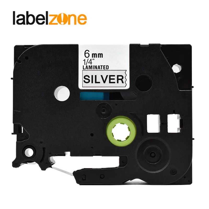 

6mm Black on silver tze911 Compatible Brother p-touch printers tze-911 tz911 tz-911 tz tze 911 label tape ribbon for ptouch 6mm