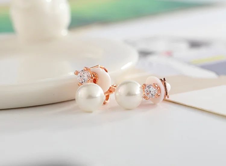 Fashion Pearl Clip on Earrings Cubic Zirconia No Hole Earring for Women Luxury Jewerly