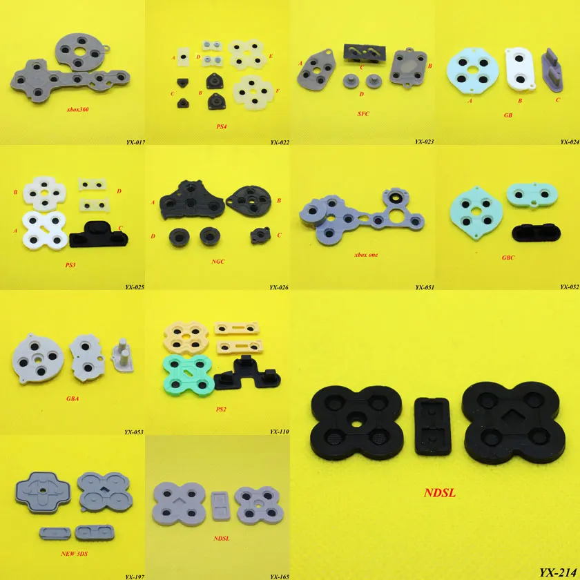 Rubber Conductive Buttons A-B D-pad for Game Boy Classic GB GBC GBP GBA SP XBOX360 ONE PS2 3 4 Silicone Start Select Keypad