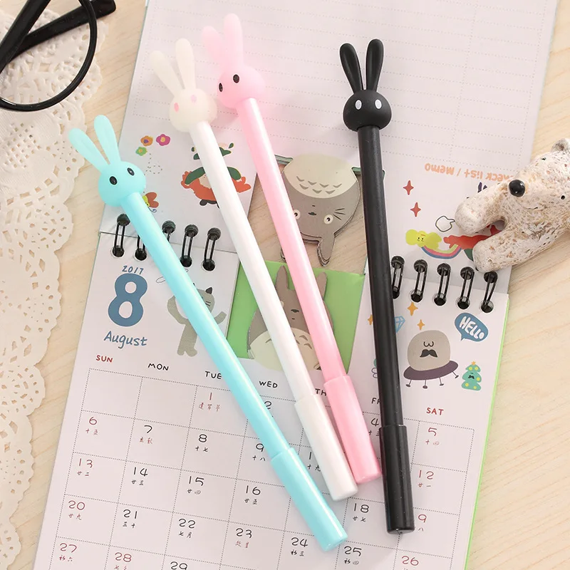 

1PC New Creative Cute Adorable Rabbit Cartoon Pen Water Gel Ink Pen Creative Stationery Plastic Jelly Pen School Office Supplies