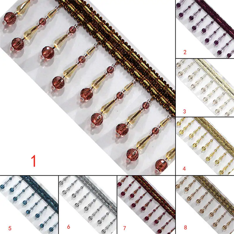

Crystal Beads Lace Sewing Tassel Curtain Accessories Acrylic Pendant Edge Decorative