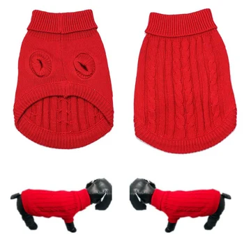 

Knitting Pet Coat Dog Jacket Winter Clothes Solid Color Warm Puppy Sweater