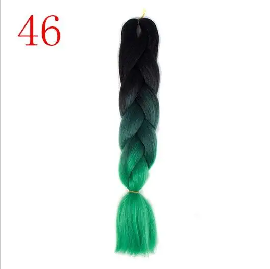 Лиси волосы 24 дюйма Джамбо косы длинные кроше с Омбре волосы синтетические плетеные волосы светлые розовые синие 88 видов модные прически - Цвет: #18