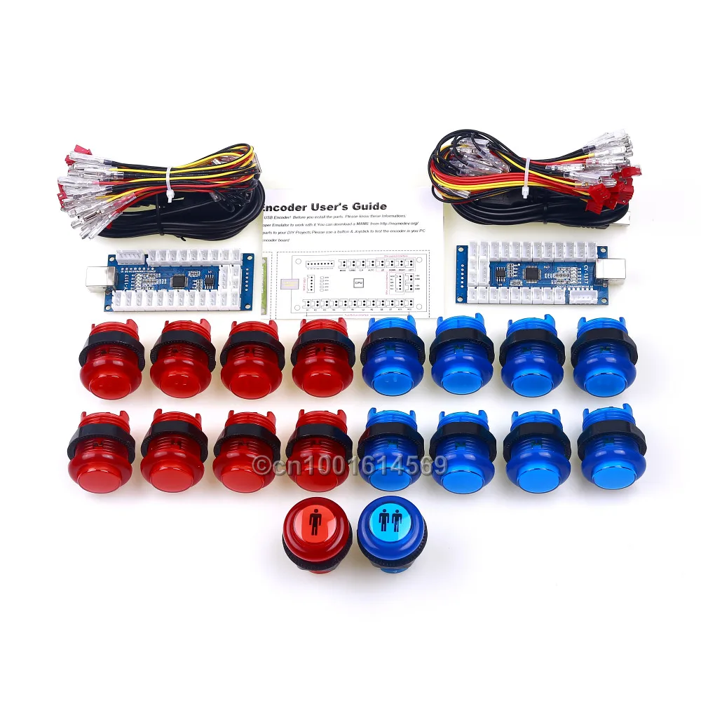 

Arcade MAME Multicade DIY Bundles LED 4 In 1 USB Encoder Board + Arcade LED Push Button + LED Start Player Button To MAME Games