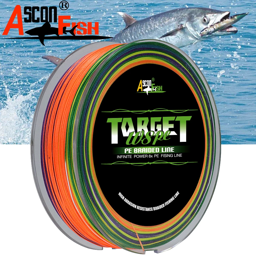 Ascon Fish ПЭ 8 нитей плетеная леска рыболовная 500 м прядные Комплексная Рыбалка линии