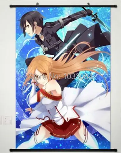 

Hot Sword Art Online Wall poster Scroll Home Decor Japanese 24"*18" customize