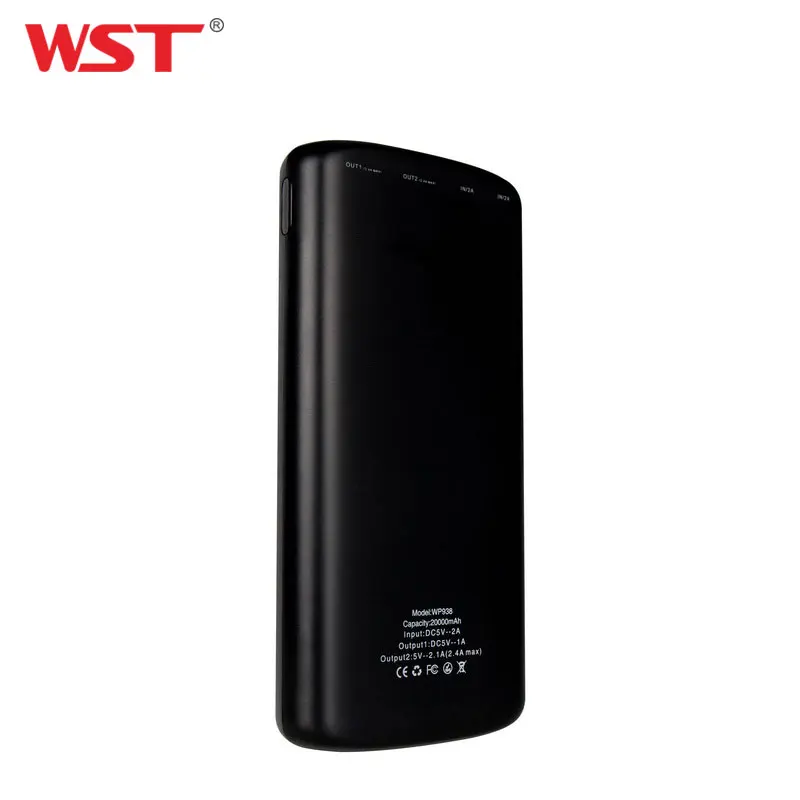 WST внешний аккумулятор 20000 мАч двойной USB большой емкости внешний аккумулятор для iPhone Android портативный аккумулятор
