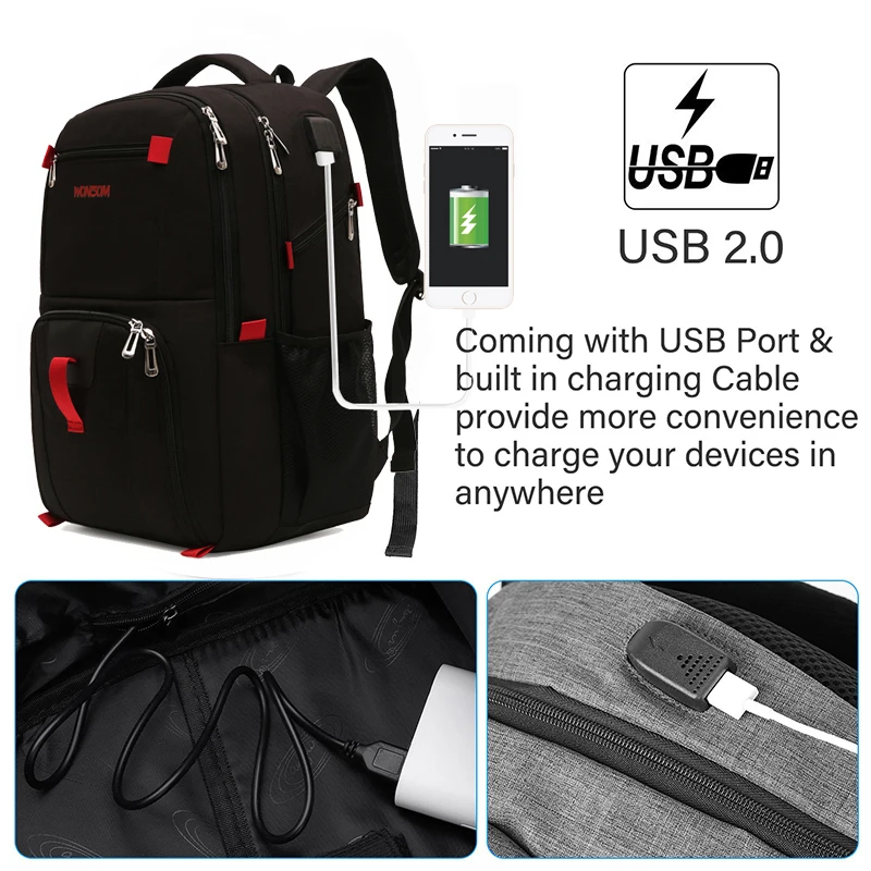 17 Inch Laptop Swiss Backpack For Men USB Charging Anti Theft Multifunction Large Capacity Rucksack Outdoor Sports Women Bags