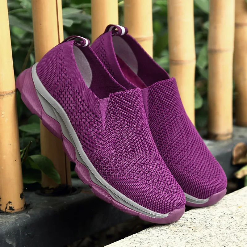

Shoes Casual men Breathable Mother's Shoes Walking Footwear Lightweight Comfortable Mesh Sneakers Women's Shoes Black Size 35-45