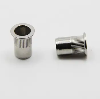 

M6*50pcs Rivet Nut kits Stainless Steel A2 Insert nut SUS 304 Blind rivet nut Rivnut Inserts Flat Head Rivet Nut