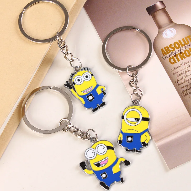 

1 pcs Free shipping Despicable Me Key Chain Cartoon Minions Keychain Key Ring Chaveiro best gift