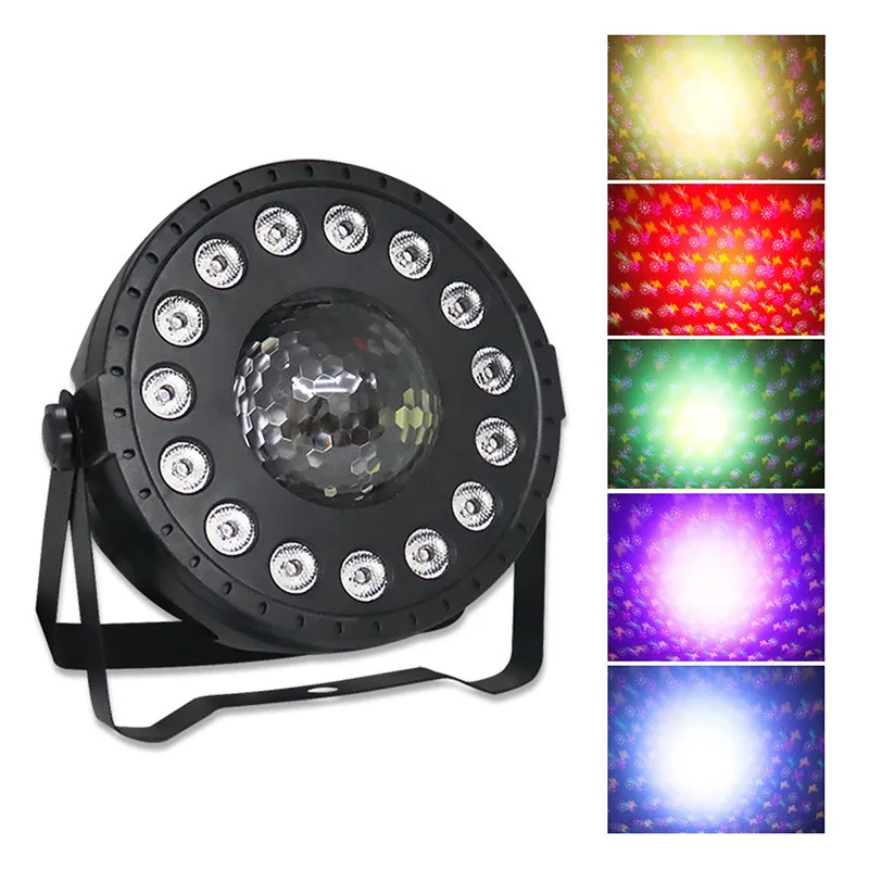 

RGB Stage Light Flat Par Lamp DMX512 Club DJ Party Disco Light+Remote for Wedding Christmas 30W AC90V-240V 15LED 3 In 1 Pattern