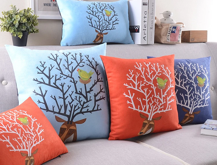 Slyh03 45 45cm Nordic American Country Ikea Sofa Cushion Pillow Car Slyh03 45 45cm Nordic American Country Ikea Sofa Cushion Pillow Car Lumbar Elk Cashmere Living Room Bedroom Christmas In From Home Garden
