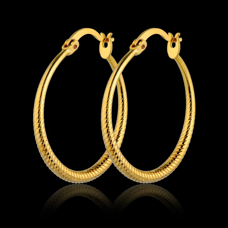 

Brinco Round Earrings Hoops Wholesale 2017 New York Korean Style Gold Color Hoop Earrings Girls Jewelry Big Large aretes
