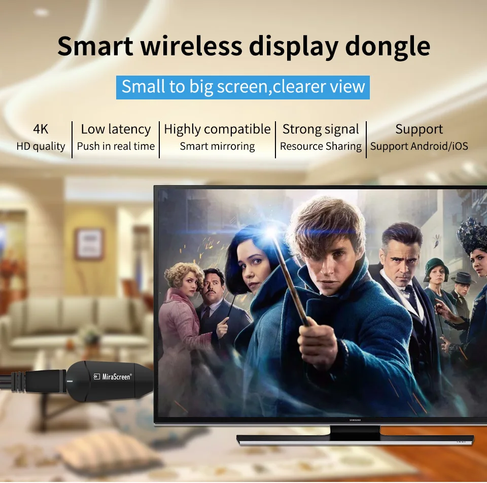 Новый приемник mirascreen беспроводной HDMI Wi Fi Дисплей приемник ключа 4 к 2,4 г/5 г двухдиапазонный для Miracast Airplay стример Stick