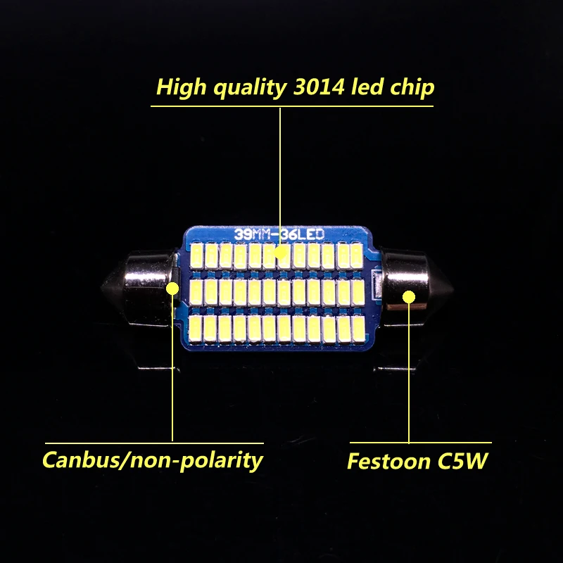 4x31 мм 36 мм 39 мм 41 мм гирлянда Canbus Светодиодная Лампочка 3014 C5W Авто купольный светильник лампа для салона автомобиля номерной знак светильник для стайлинга автомобилей DC 12 В
