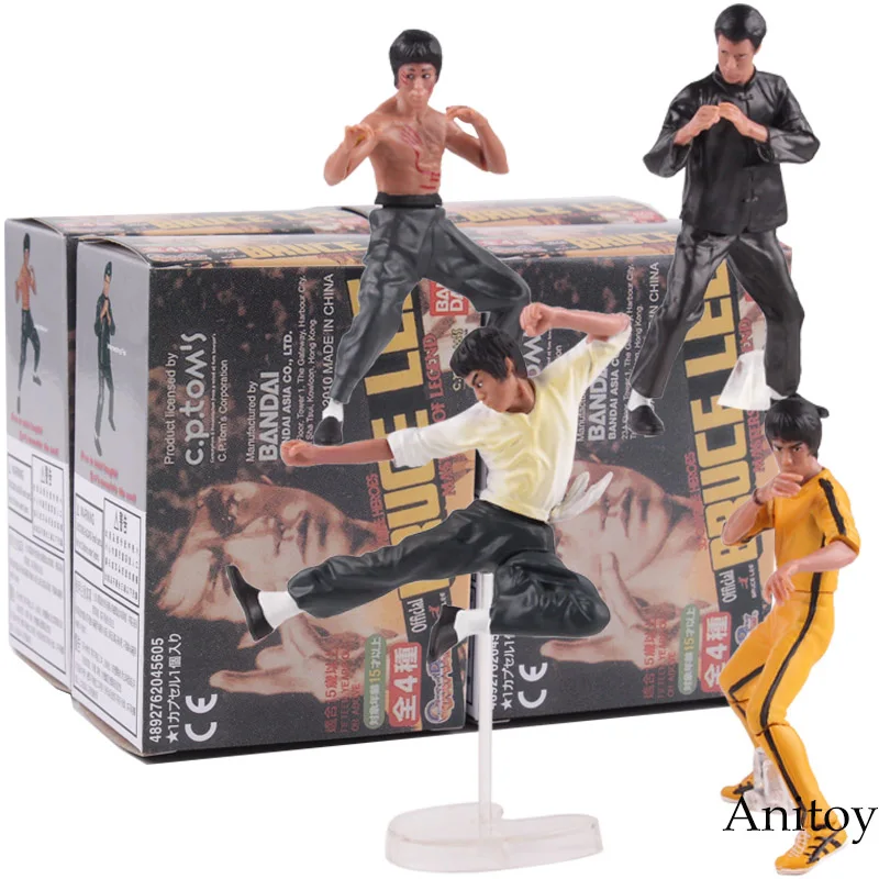 Free Shipping Cool Bruce Lee Kung Fu PVC Action Figures Collection Toys 4pcs/set New in Box OTFG070