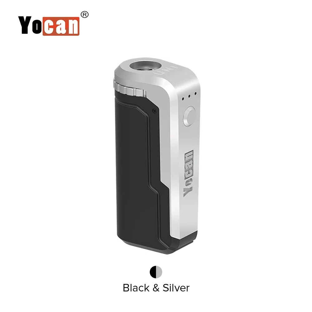 YOCAN UNI Mod 650 мАч подходит для всех бак КБР комплект встроенный аккумулятор режим подогрева с регулируемой высотой электронная сигарета пара - Цвет: Black Silver