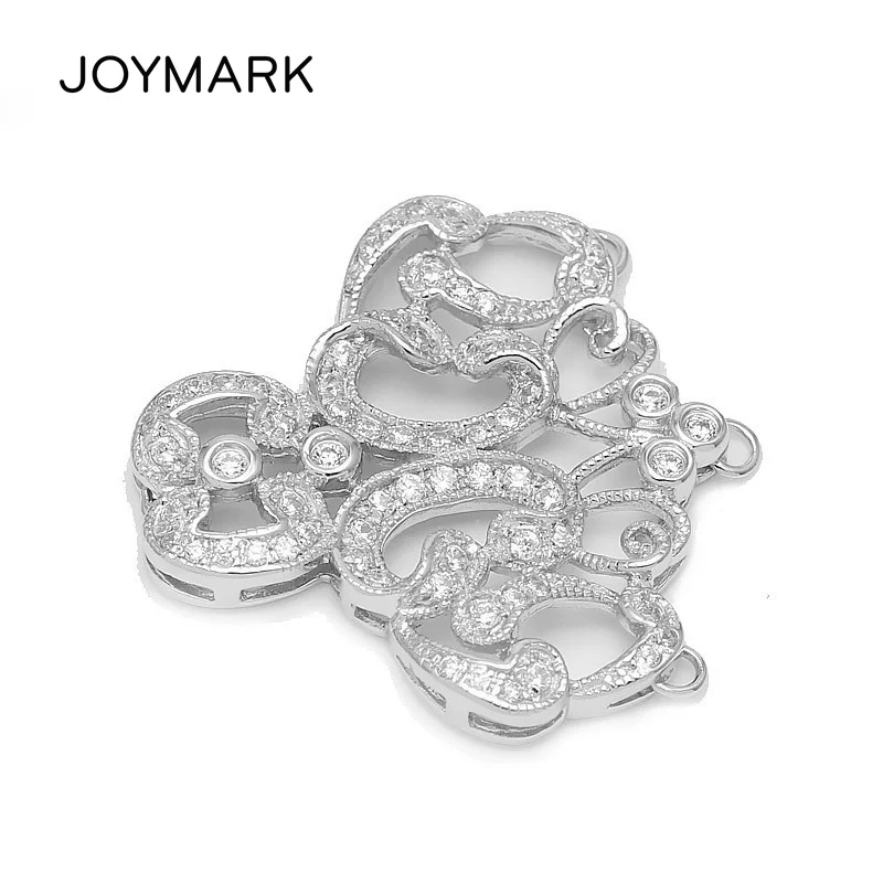 JOYMARK Стерлинговое Серебро 925 пробы циркон камень 3 ряда ретро цветок кисточки