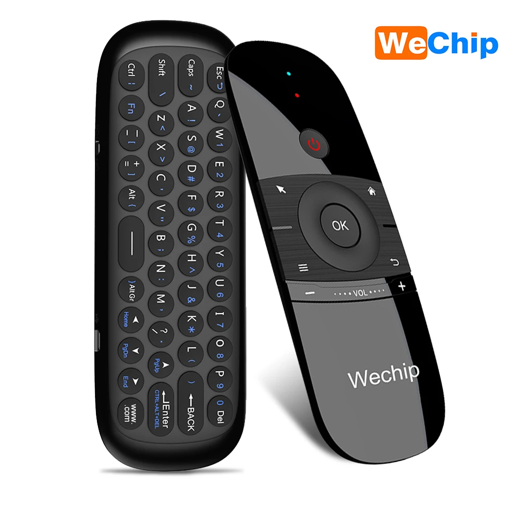 

Wechip W1 Keyboard Wireless 2.4G Fly Air Mouse 6-Axis Motion Sensing IR Learning Remote Control for Smart TV Android 8.1 TV Box