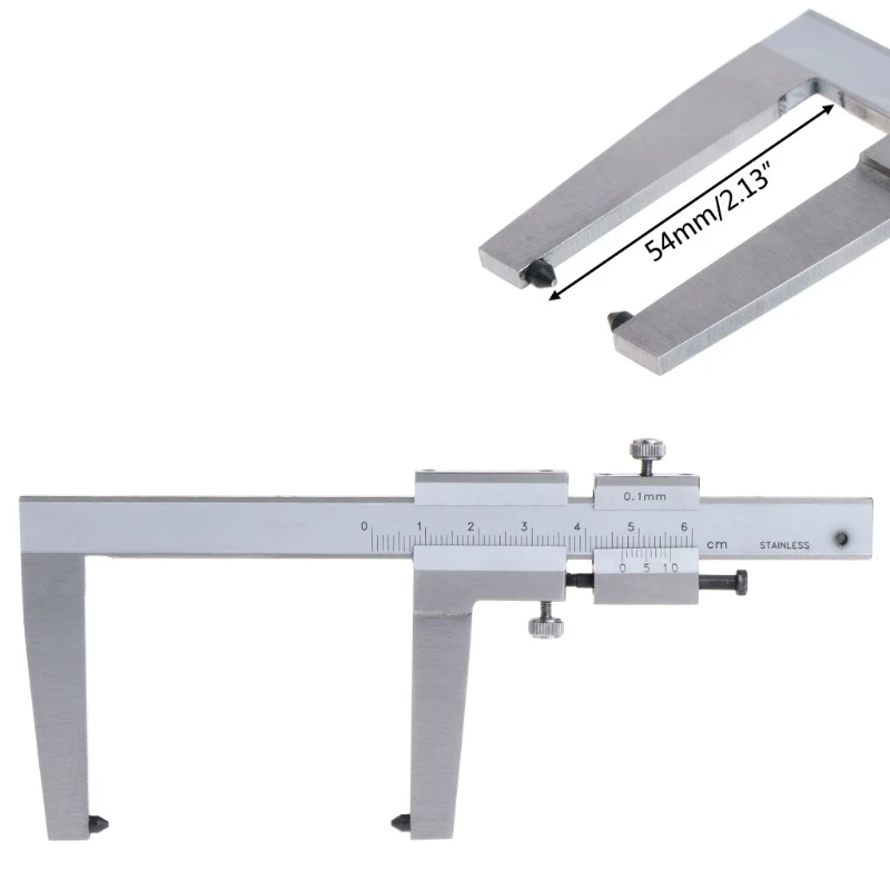 

0-60mm Stainless Steel Vernier Caliper For Brake Discs Disks Measuring Tools