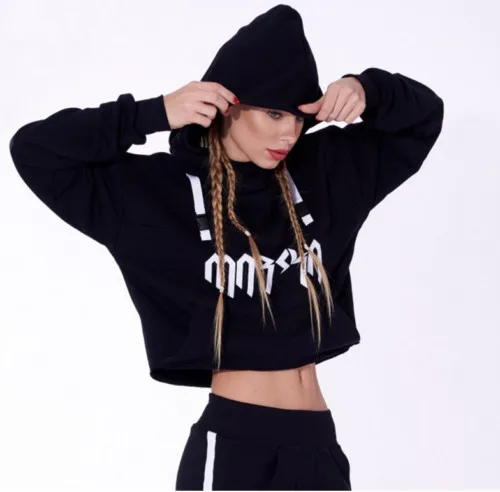 

Women's Sexy Hoodie Long Sleeve Printed Casual Sweatshirt Crop Top Pullover Tops