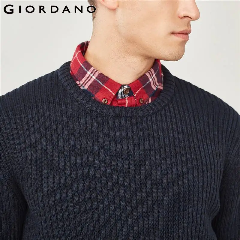 Giordano мужской свитер из натурального хлопка,данная модель имеет три варианта окраса