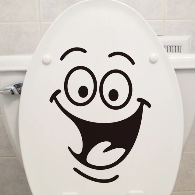 DIY Home Decor Removable Smile Face Funny Bathroom Toilet Seat Art Wall Sticker