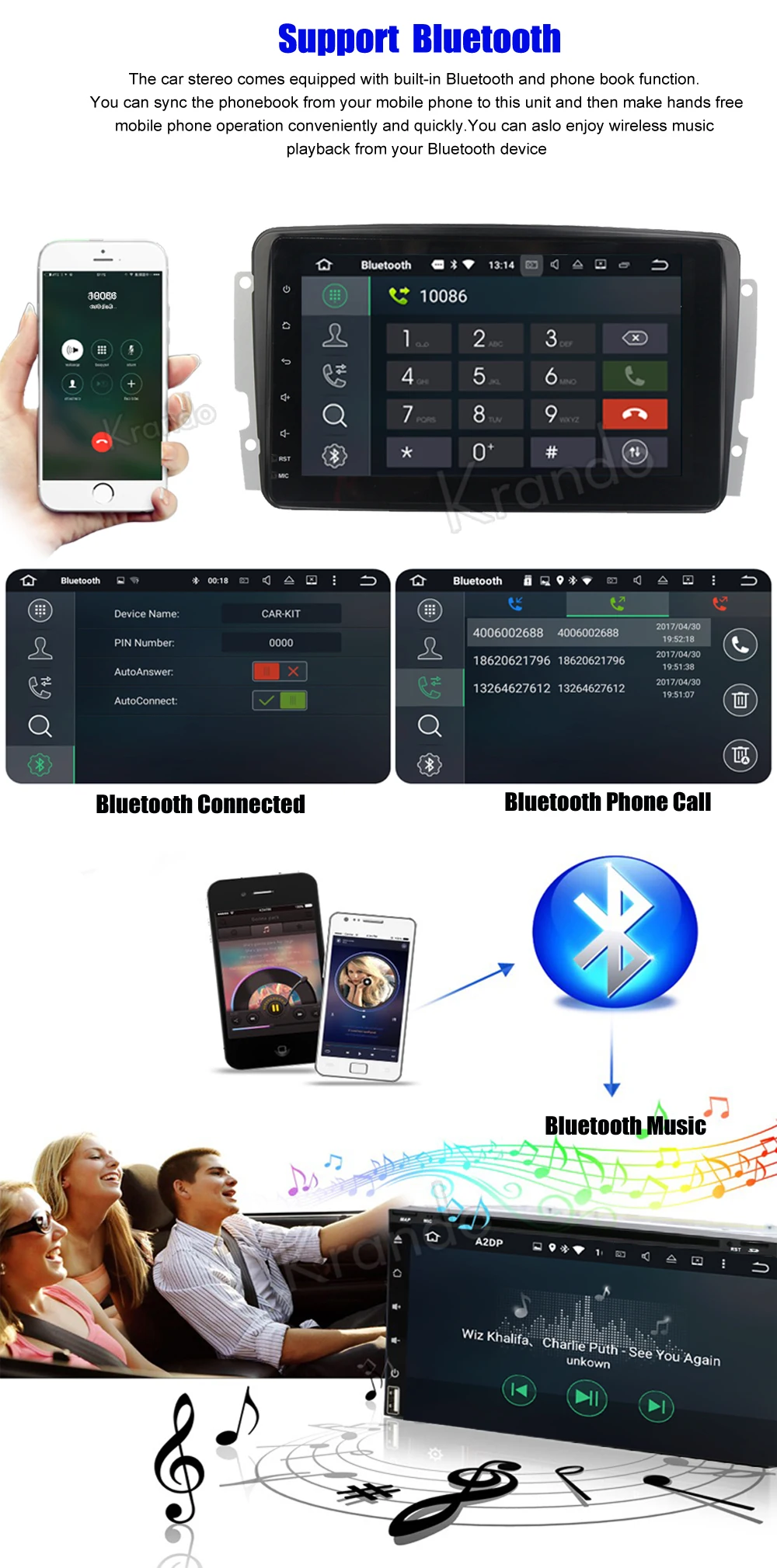 krando android car radio gps for benz W203 navigation multimedia system&nbsp; (4)