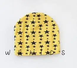 Брендовая камуфляжная хлопковая детская шапка, вязаная леопардовая детская шапка на весну, осень, зиму, детские шапки, шапка s - Цвет: Yelow Mixd Stars Cap