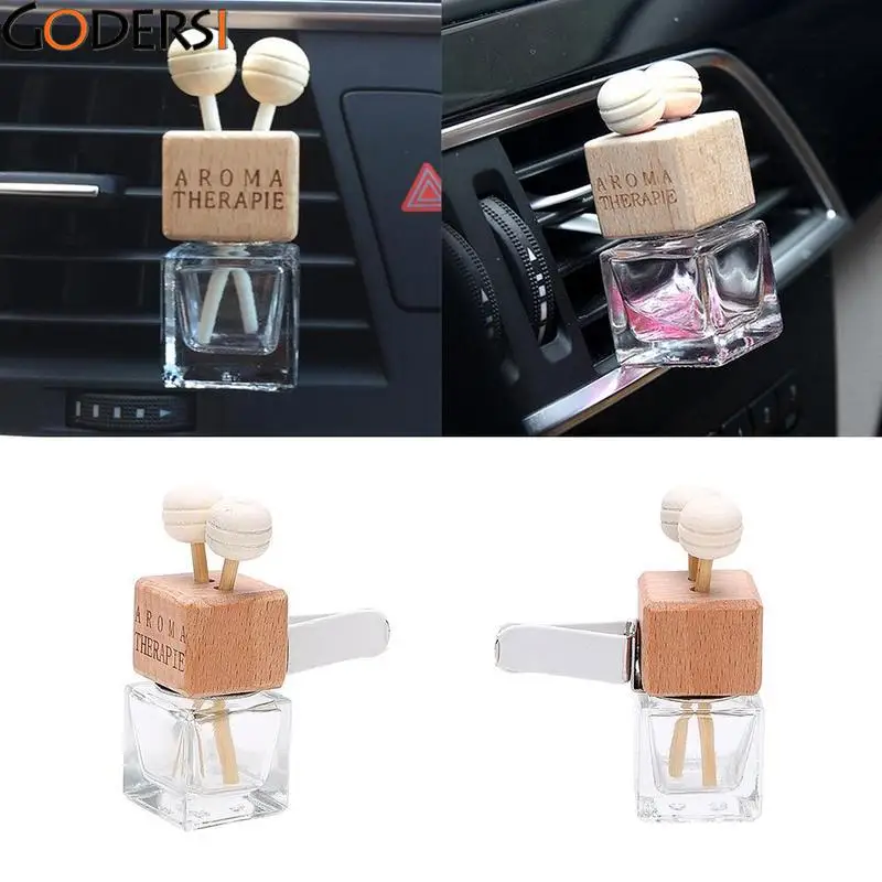 Godersi Car Air Freshener Hanging Glass Bottle for Essential Oils Car